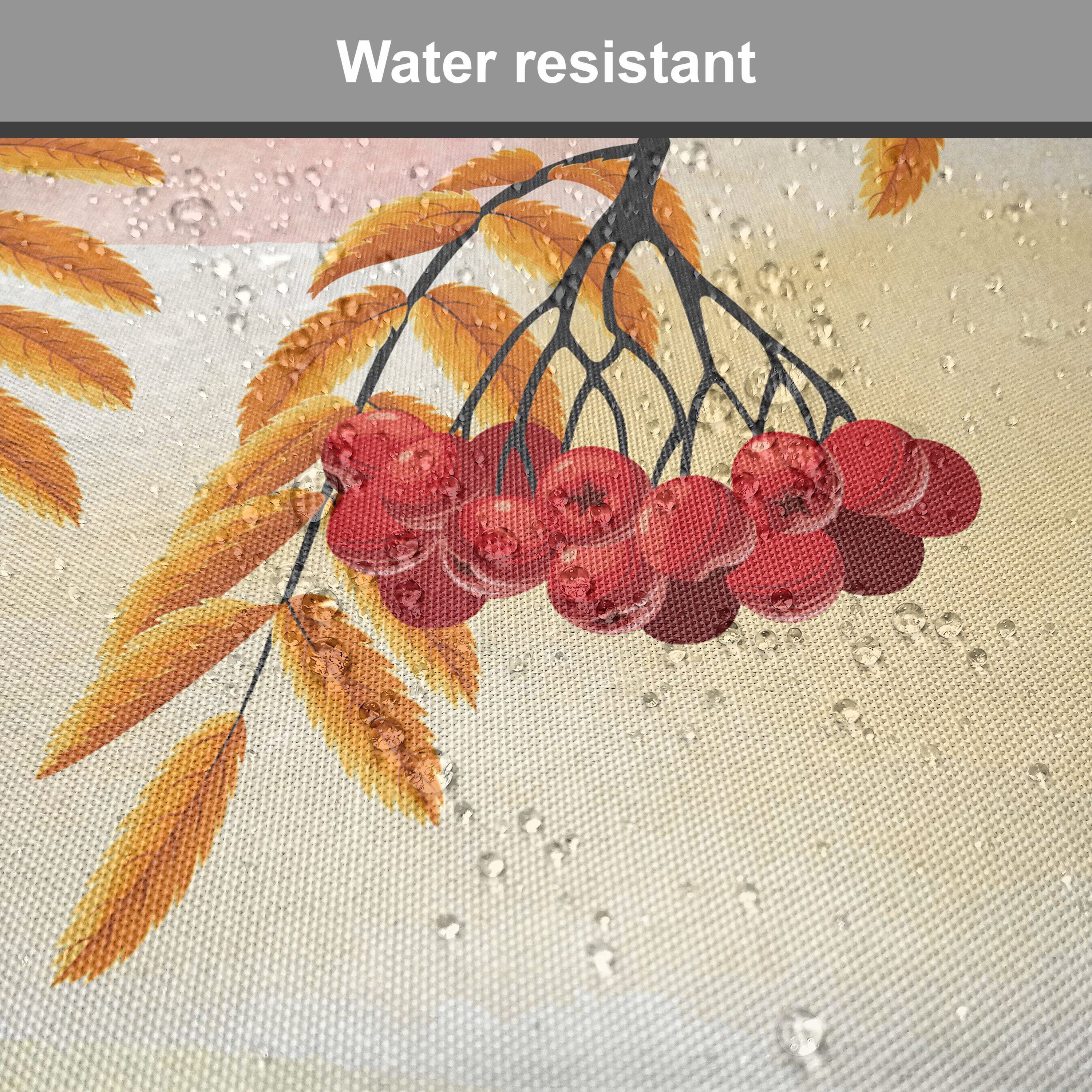 Abakuhaus Stuhlkissen Dekoratives wasserfestes Kissen mit Riemen für Küchensitze, Eberesche Romantische Herbstsaison Tile