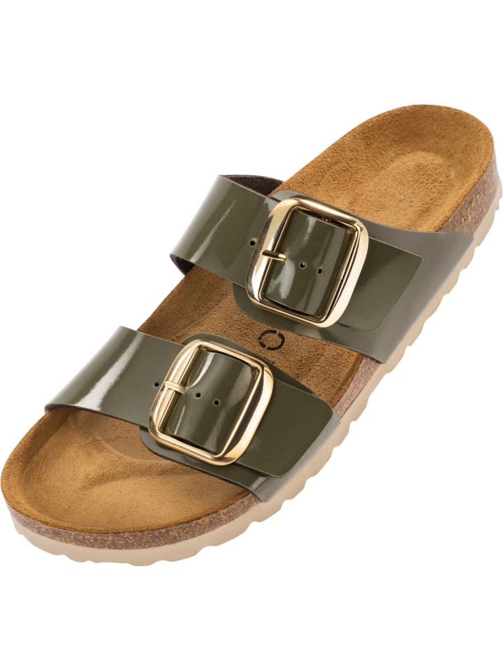 palado Pantoletten in Lack Creme Olive günstig kaufen