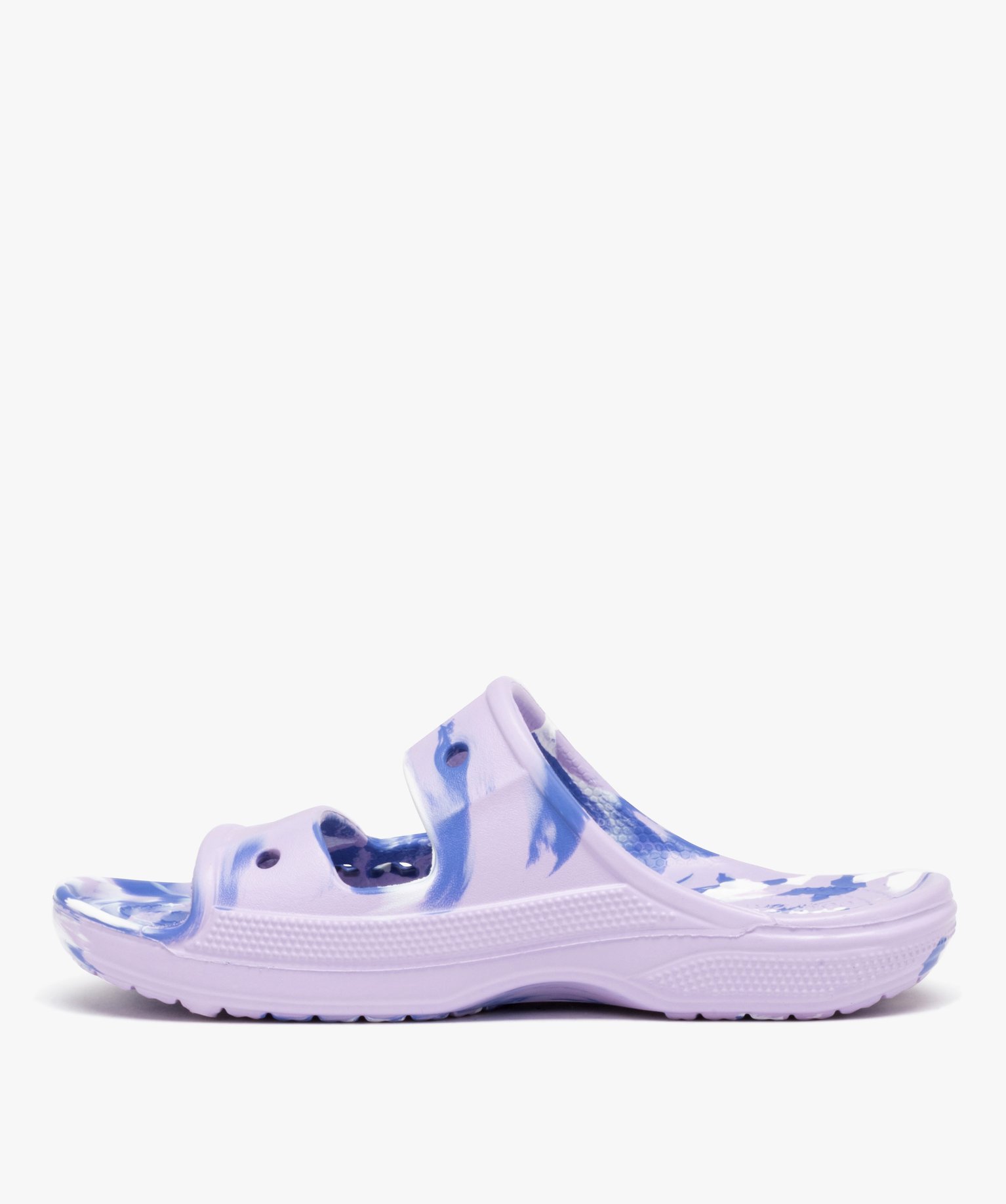 Mules de piscine femme à double brides perforées - Crocs violet | GEMO