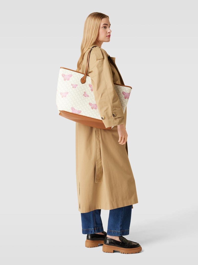 Shopper mit Allover-Muster Modell 'FILIBERTA' in ecru