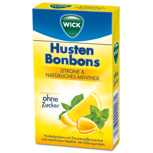 WICK Zitrone & nat.Menthol Bonb.o.Zucker Clickbox  46 g  Bonbons