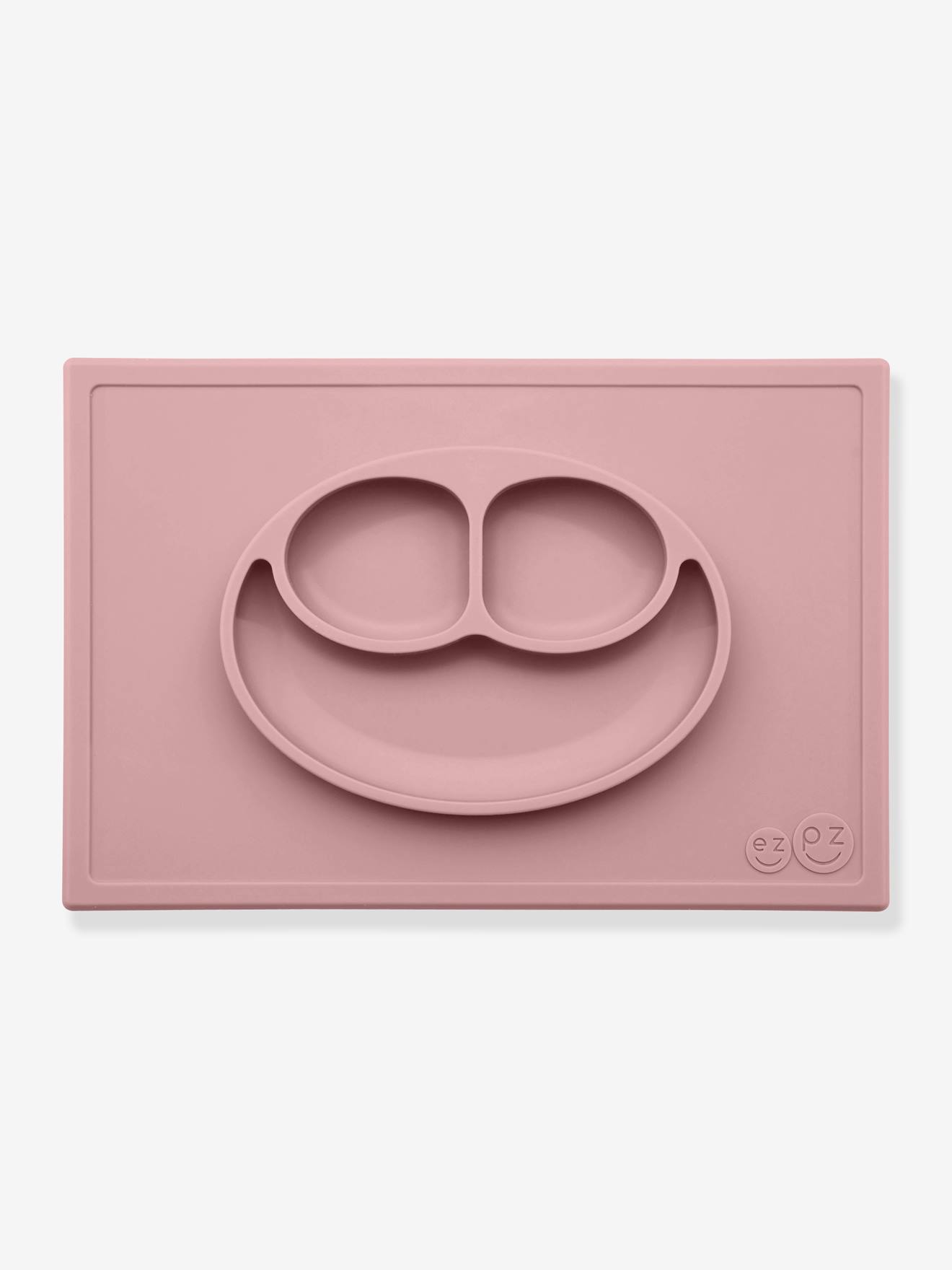 Set de table tout-en-un avec assiette EZPZ Happy mat en silicone vert amande