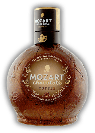 Mozart Chocolate Coffee 0,5 Liter Mozart Chocolate Coffee 0,5 Liter Sahniger Schokoladen-Kaffeelikör mit feiner Harmonie aus Süße, Bitterkeit und Würze. 0,5	 Liter - Vol 17%