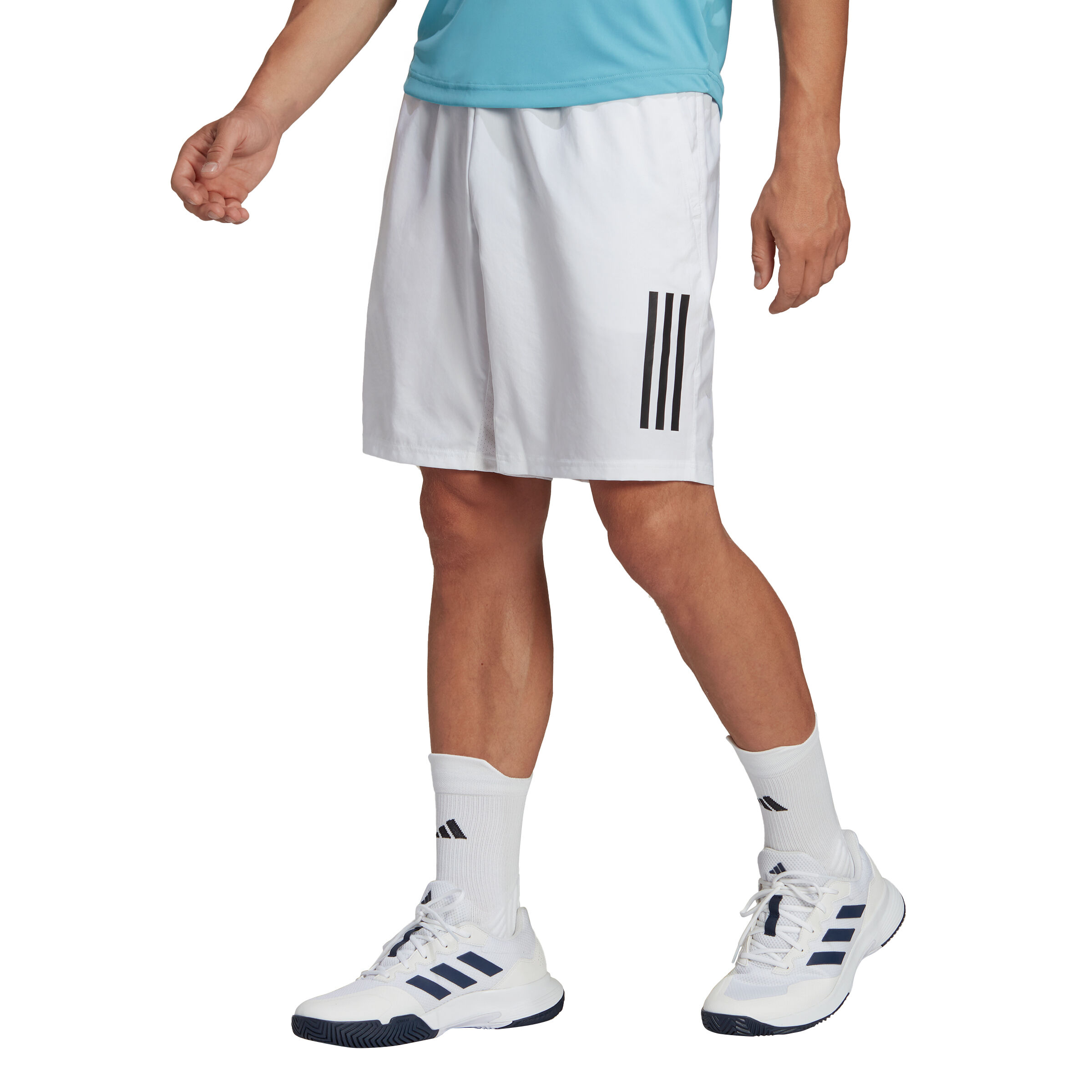 Club 3-Stripes 9in Shorts Herren - Weiß, Schwarz