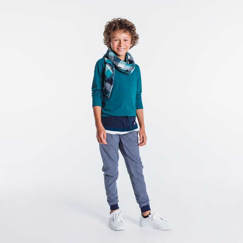 T-shirt uni en coton turquoise garçon