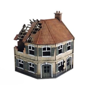 Destroyed Corner Terrace House (28 mm)
