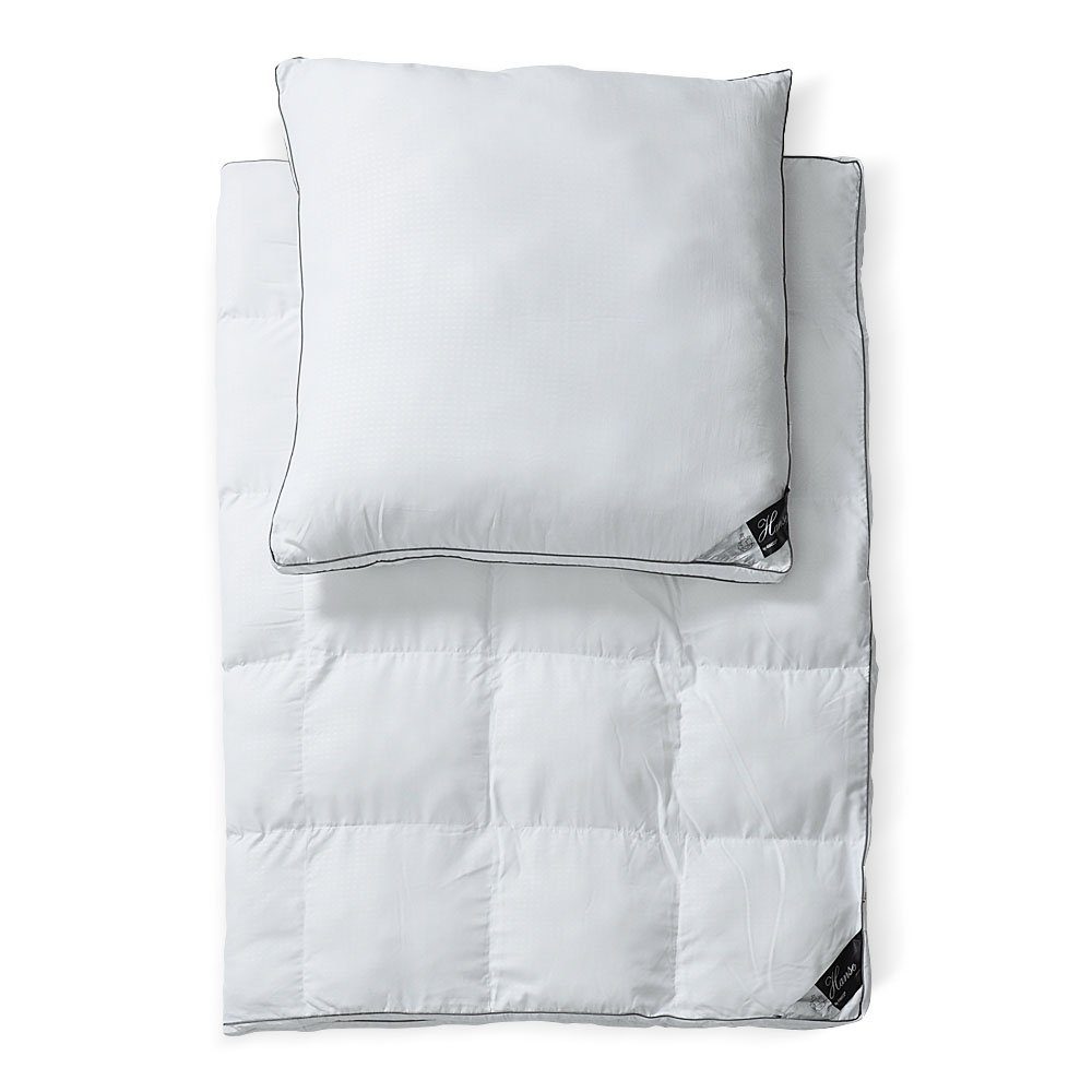 Bettdecke + Kopfkissen, RIBECO Bettenset Max, RIBECO, Füllung: 100% Polyester, Bezug: 100% Polyester, Faserdecke, Microfaser, vegan federfrei, 4er Set, 2 Decken + 2 Kissen