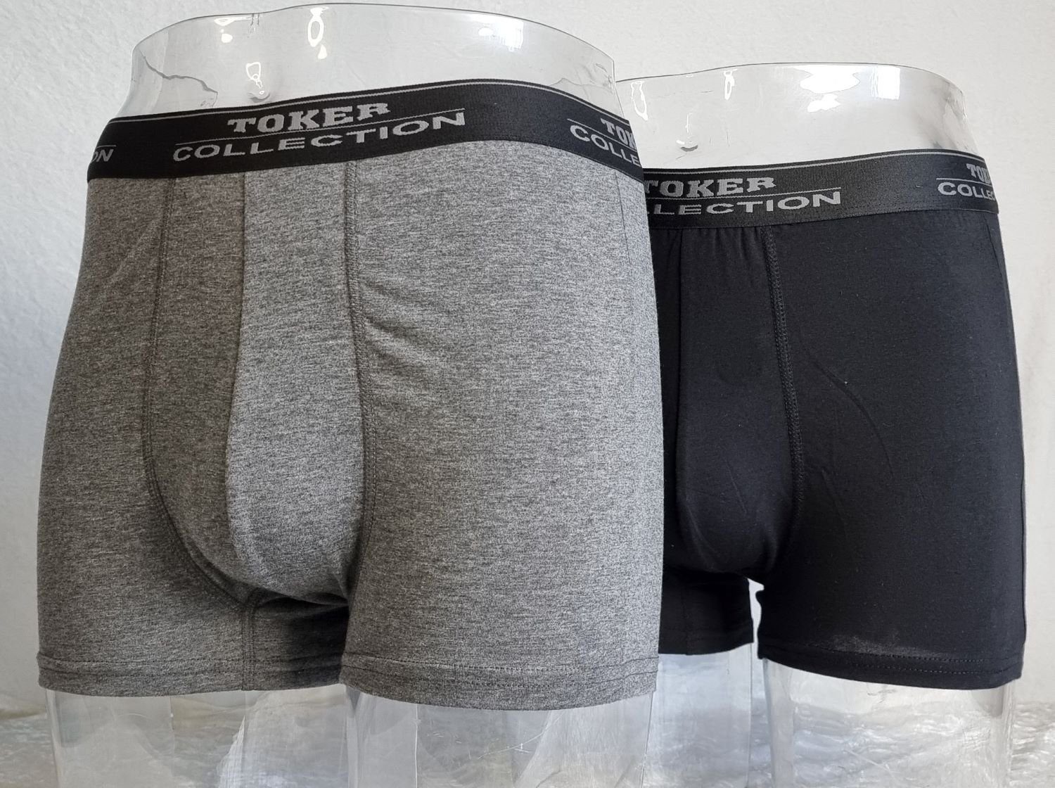 Toker Collection® Boxershorts Herren Boxershort 2 Stück ein Preis (Packung, 2er- Pack) mit Logo auf dem Taillenbund