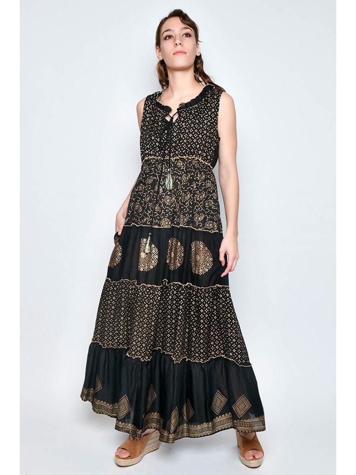 H.H.G. Kleid in Schwarz/ Gold günstig kaufen