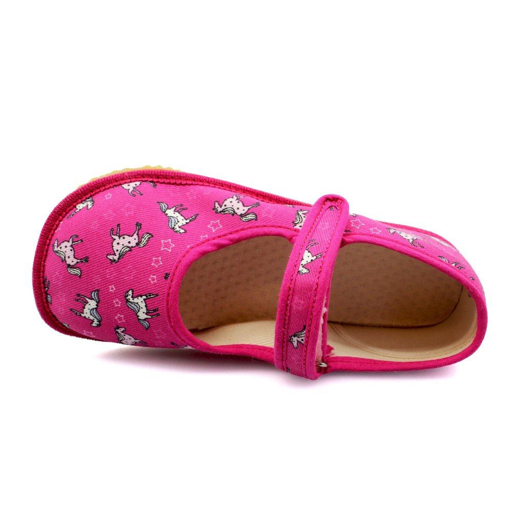 Beda Unicorn rosa Canvas Hausschuhe /Ballerinas (BF-060010 / BA)