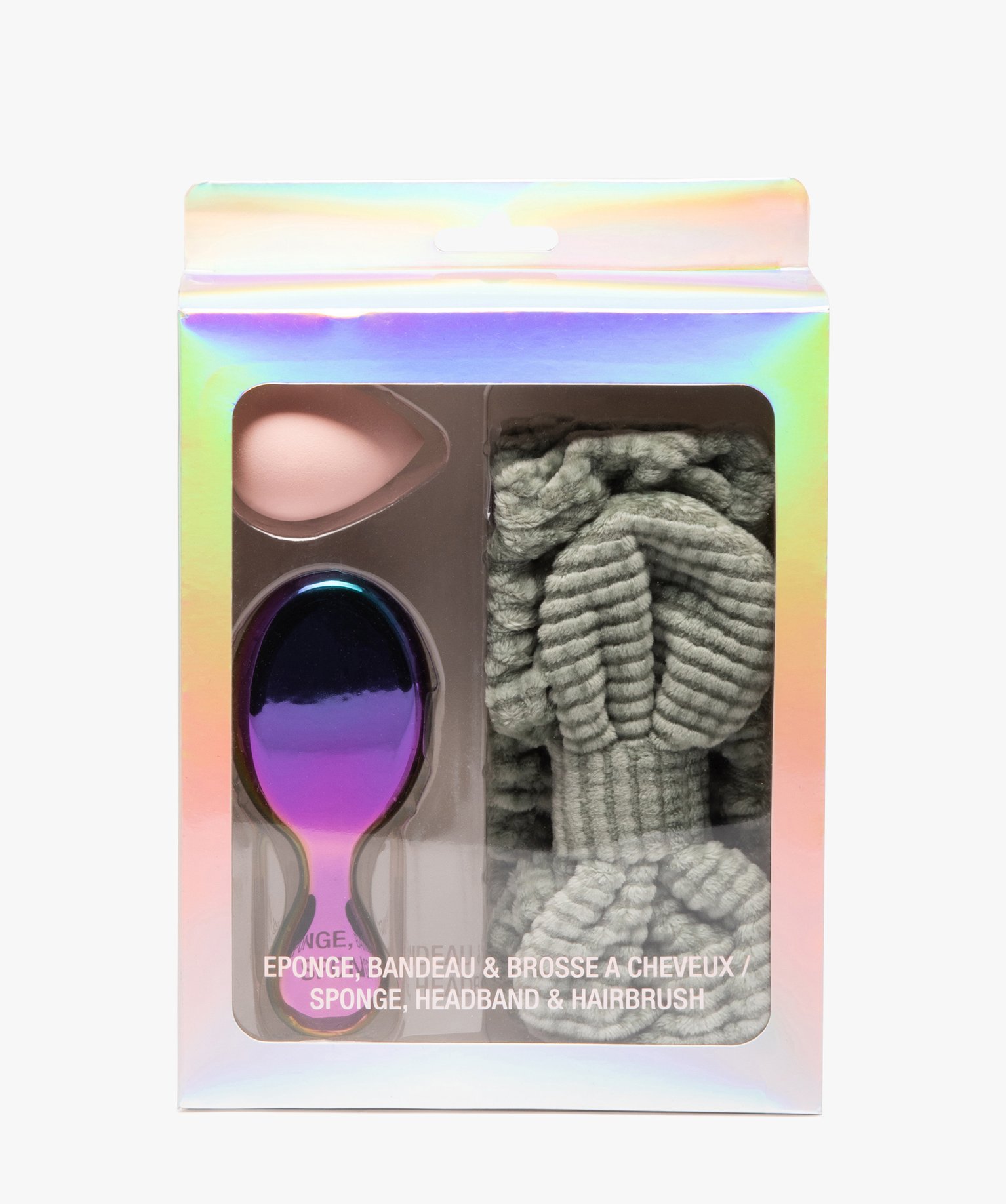 Coffret de 3 accessoires de beauté : bandeau, éponge et br... vert | GEMO