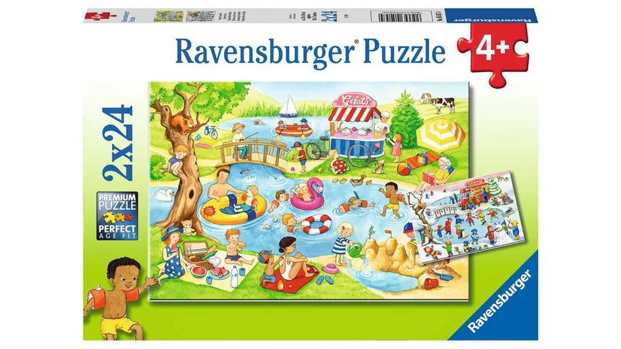 Ravensburger Puzzle - Freizeit am See, 2 x 24 Teile