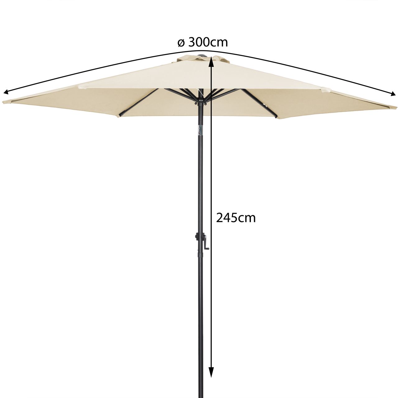 Kingsleeve Sonnenschirm Beige Alu Ø300cm UV-Schutz 50