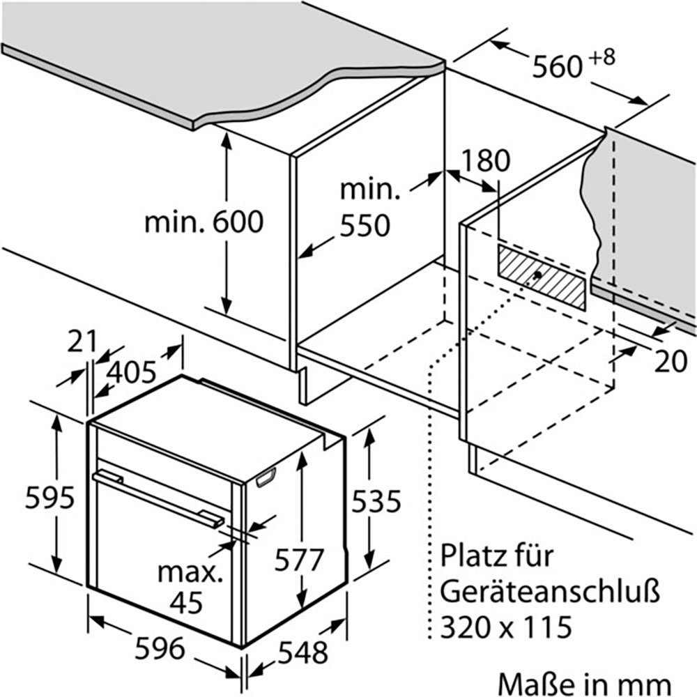 NEFF Einbaubackofen N 90 B64CS31N0, mit Teleskopauszug nachrüstbar, Hydrolyse