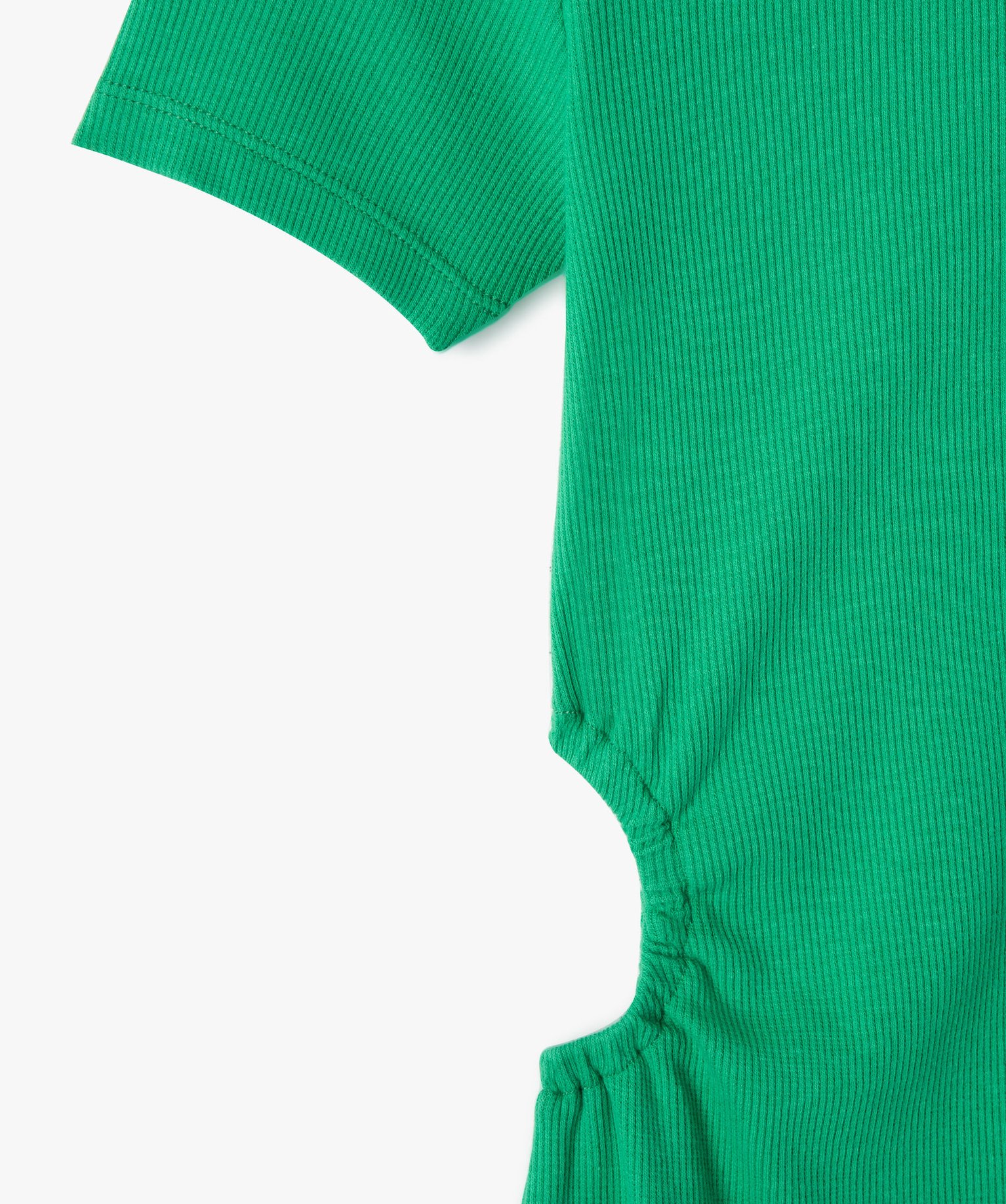 Robe fille à manches courtes avec ouvertures sur les ctés vert | GEMO