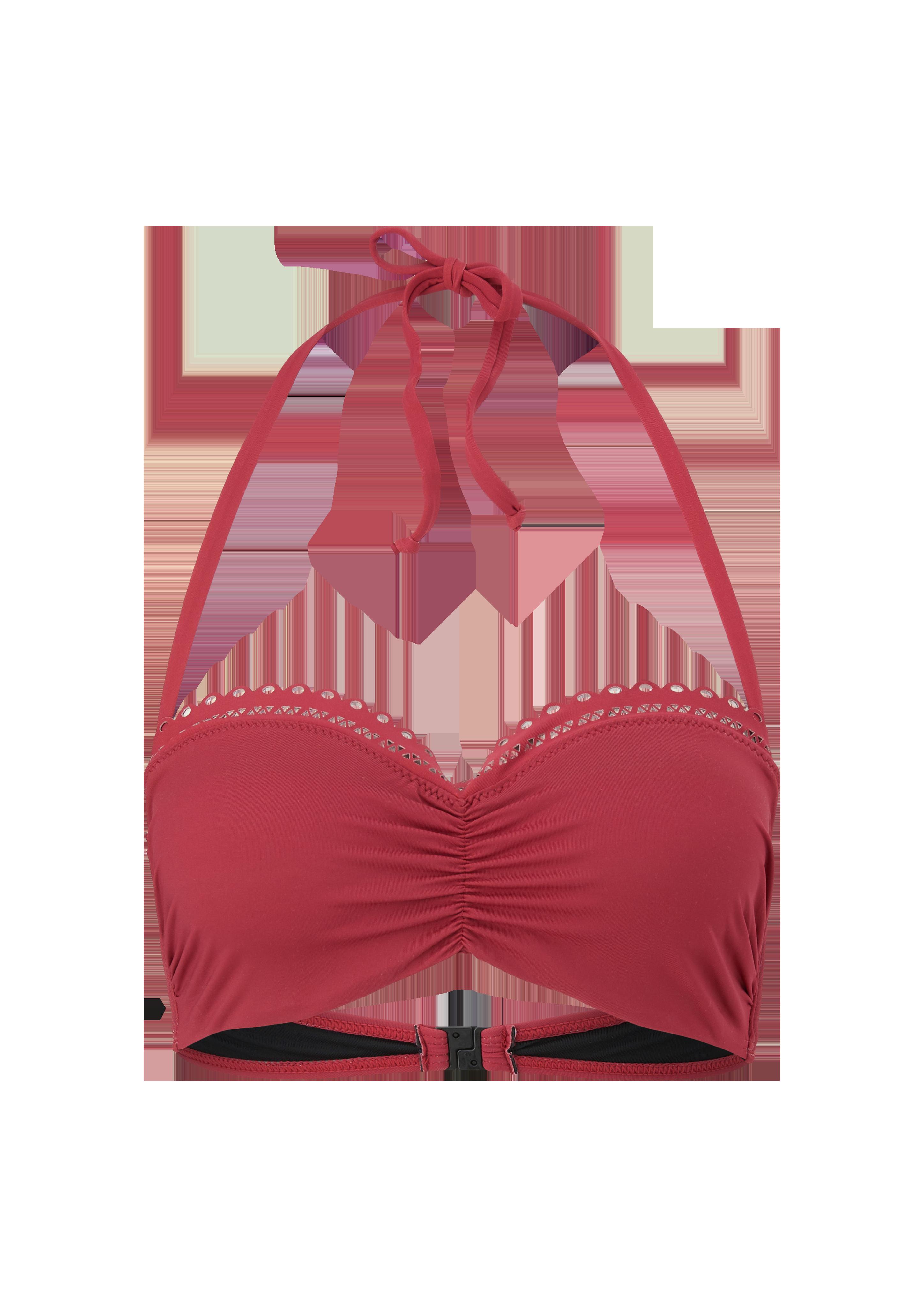 Bandeau Bikini-Top mit Raffung und Lochstickerei  EME-6008712-3400