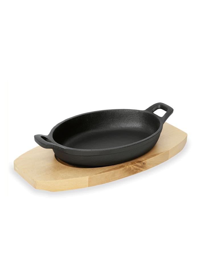 GAUMENKICK Servierpfanne oval aus Gusseisen in schwarz - L: 21,5cm günstig kaufen onesize