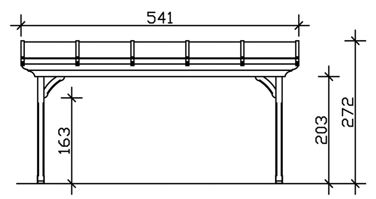Skanholz Terrassendach Ravenna, BxT: 541x250 cm, Bedachung Doppelstegplatten, 541 cm Breite, verschiedene Tiefen