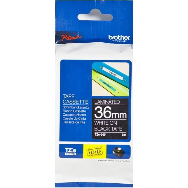 Brother TZe Schriftband TZe-365 Weiß auf Schwarz 36 mm x 8 m