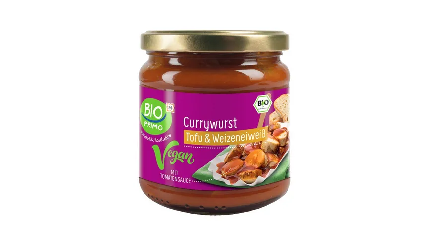 BIO PRIMO Bio vegane Currywurst im Glas 350 g