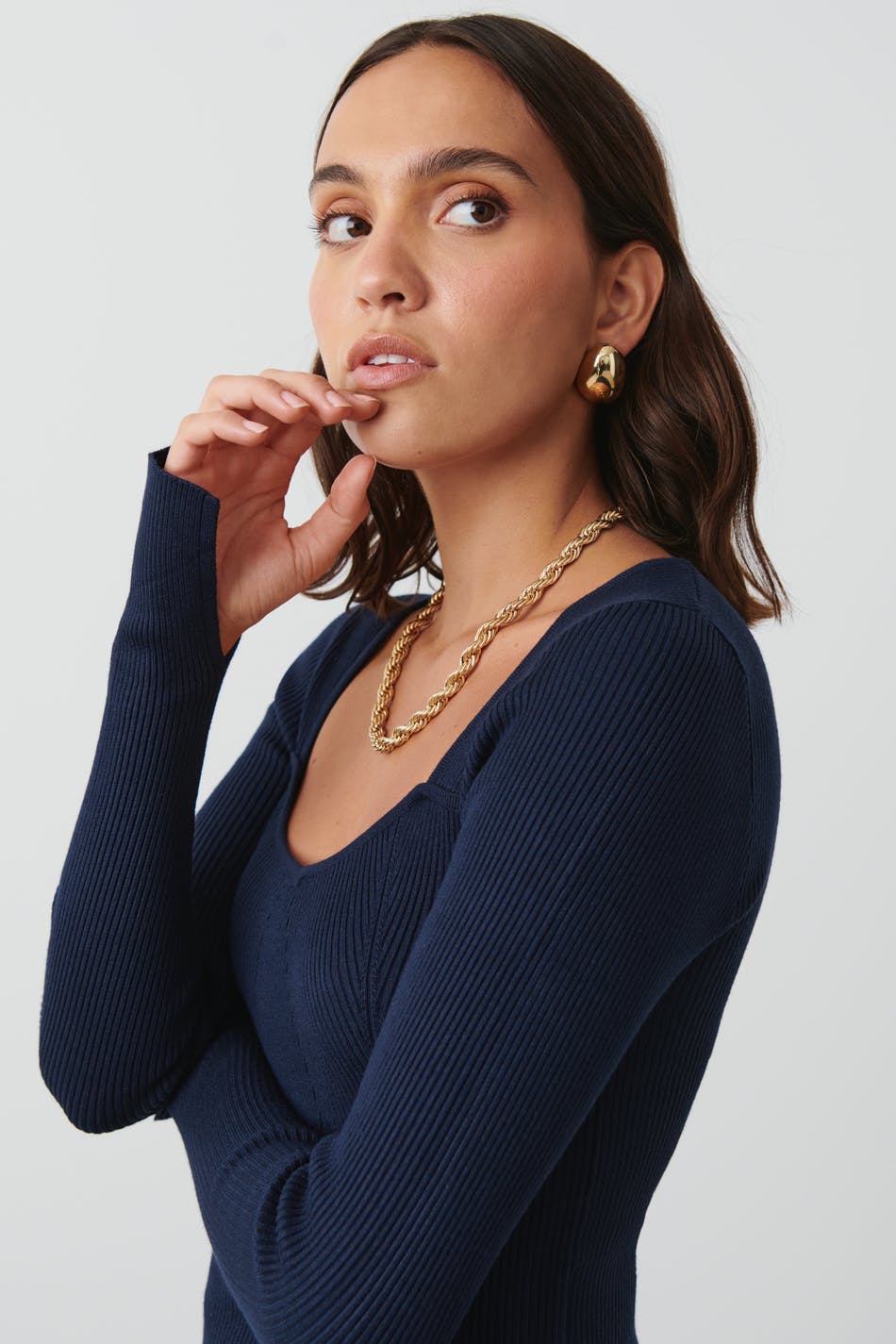 Rib knitted top