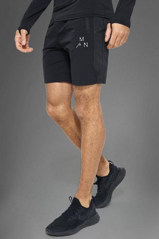Man Active Gym Shorts mit reflektierendem Einsatz