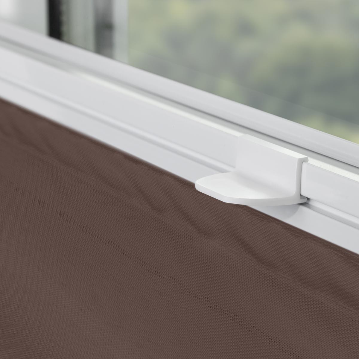 Lichtblick Raffrollo Klemmfix TOP, ohne Bohren, verspannt Mocca, 100 cm x 130 cm (B x L)