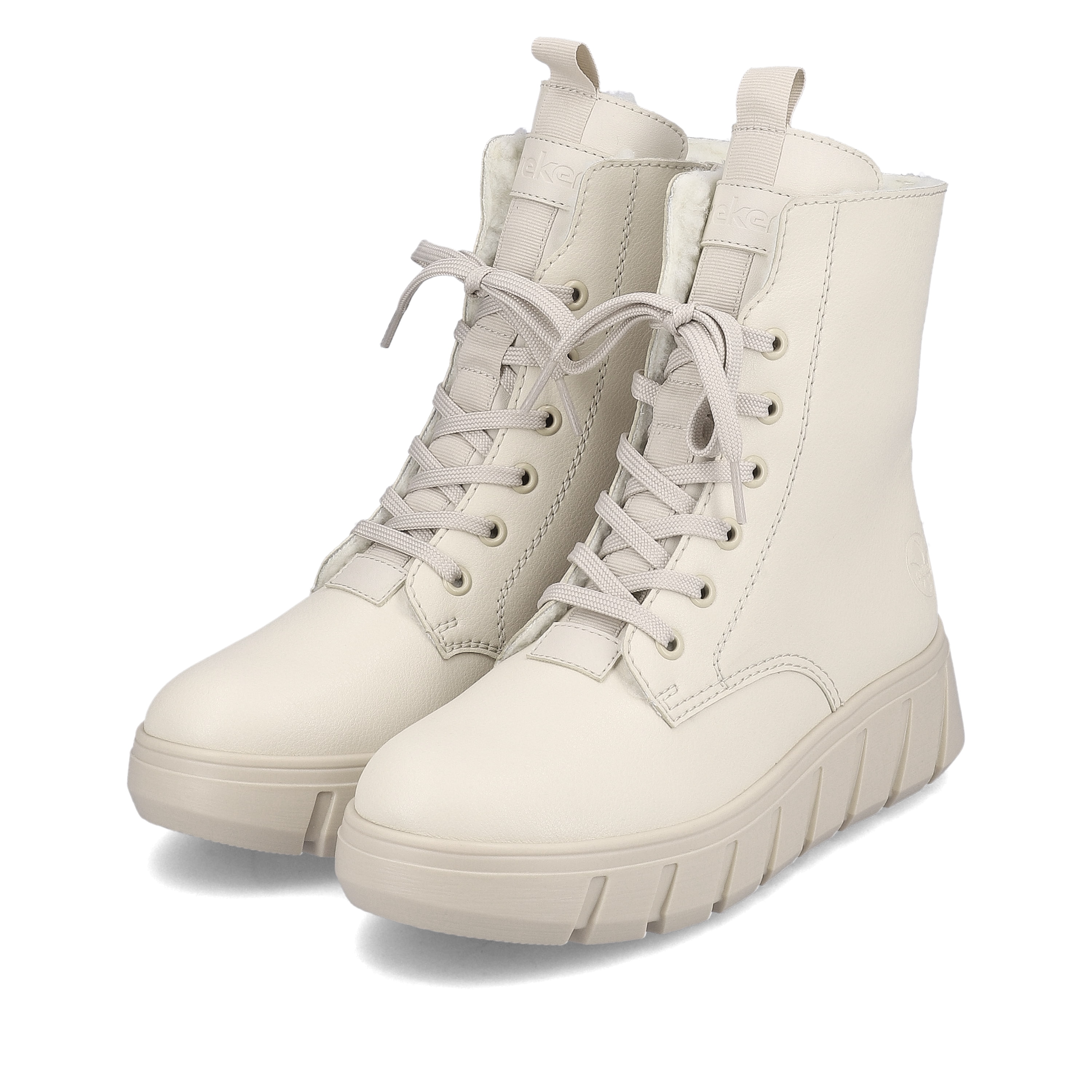 Rieker Damen Schnürstiefel hellbeige