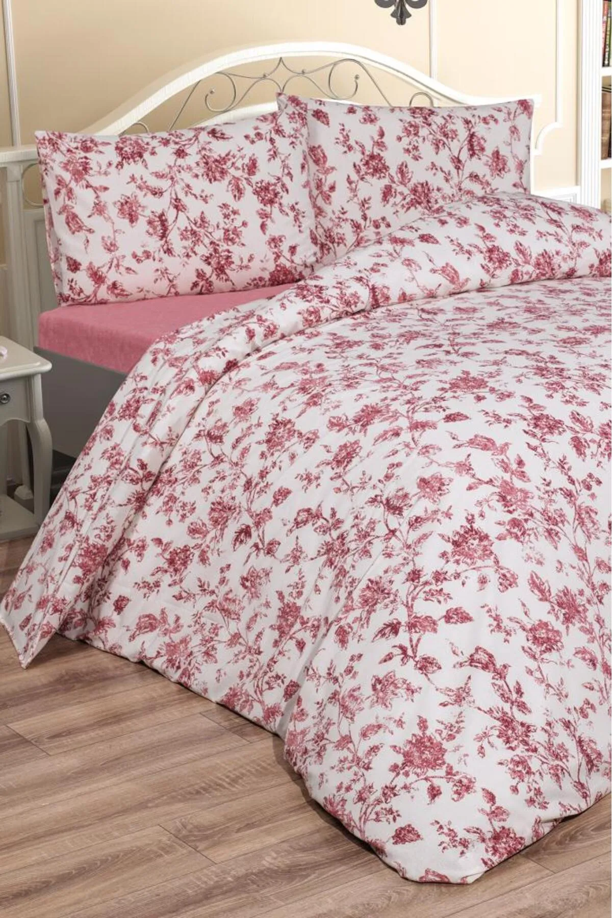 Çeyiz Diyarı  Emma Bettwäsche-Set für Doppelbett, Rot