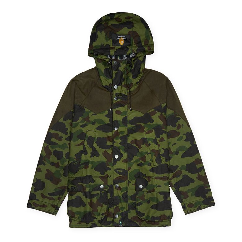 A Bathing Ape x Barbour 1st Camo Bedale Snowboard Jacket green