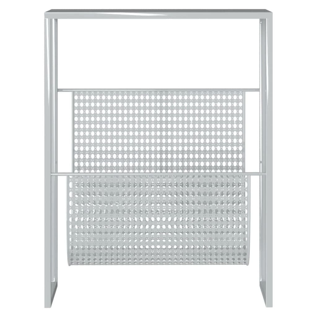 vidaXL Zeitungsständer Zeitschriftenständer Silbern 35x15x45 cm Stahl (1 St)
