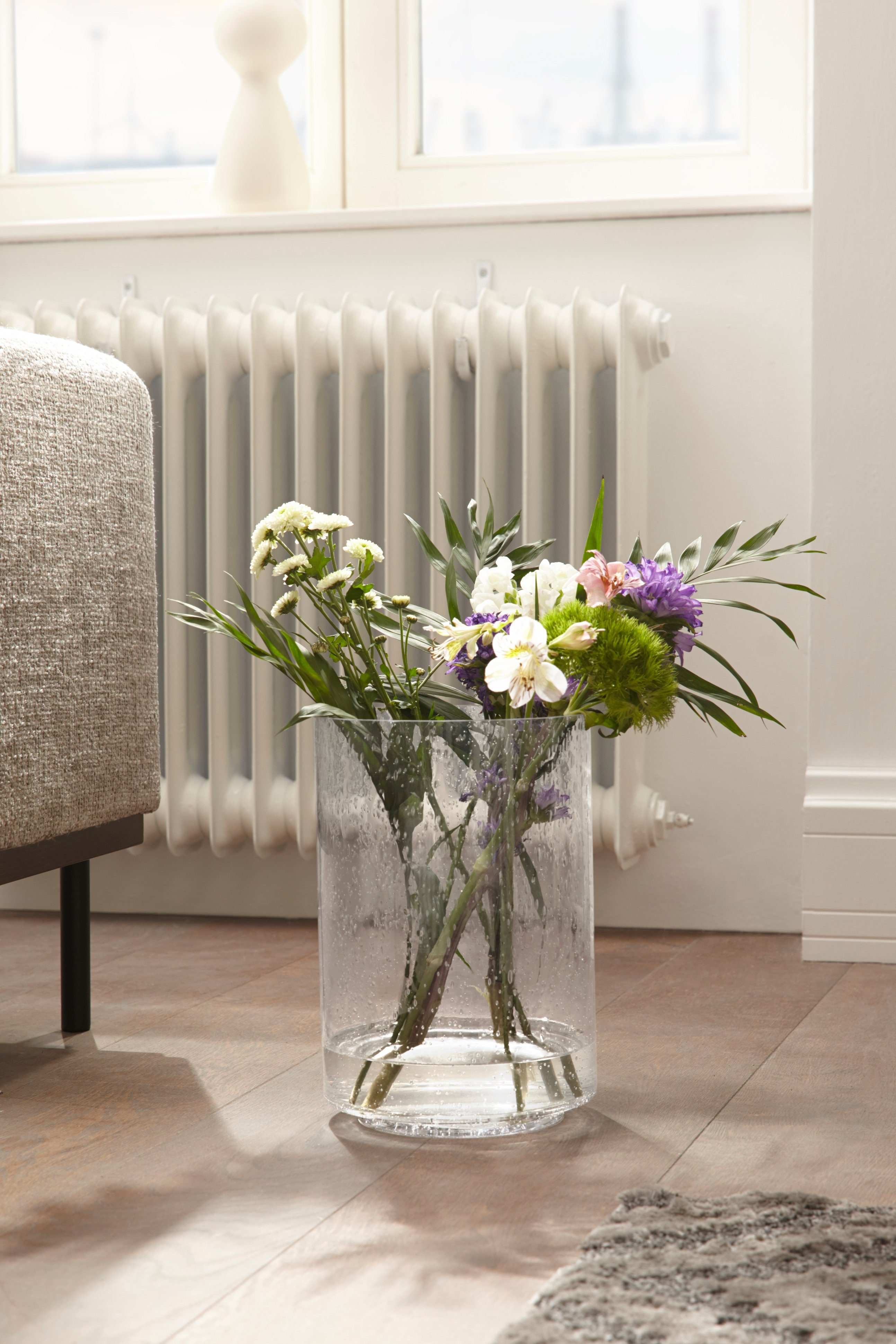 Home affaire Windlicht aus Glas, mit Lufteinschlüssen, Höhe 30 cm (1 St), für Stumpenkerzen, auch ideal als Vase