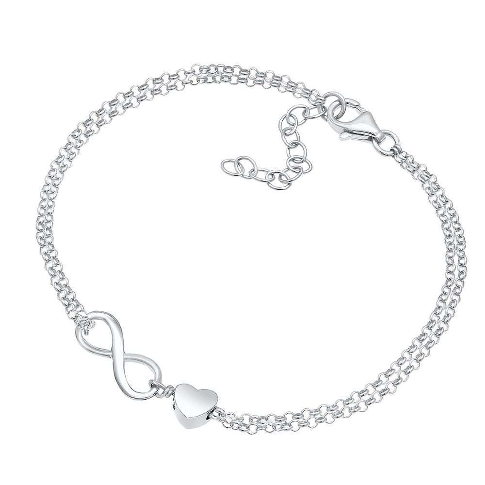 Elli Elli Bracelet Femmes Cœur Amour Infinité en Argent Sterling 925 Bracelet