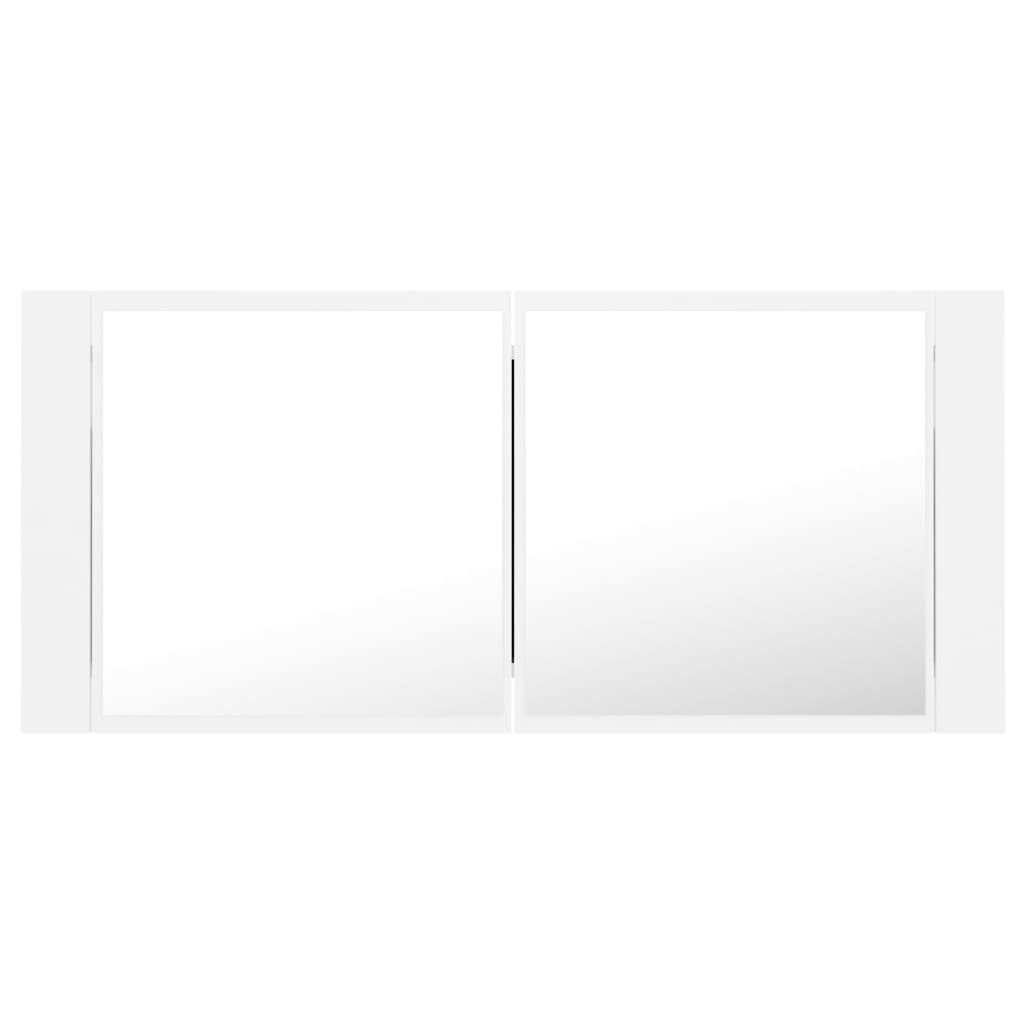 vidaXL Badezimmerspiegelschrank LED-Bad-Spiegelschrank Weiß 100x12x45 cm Acryl (1-St)