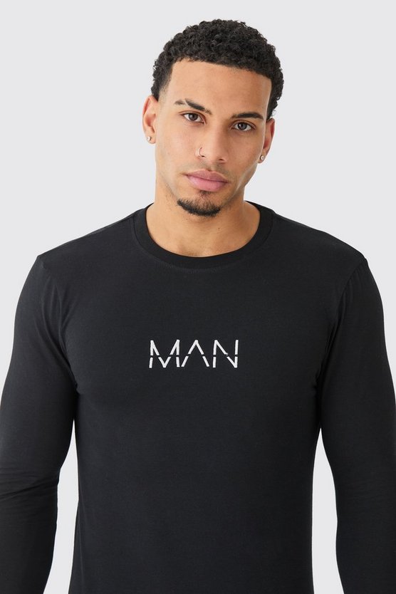 Langärmliges Man-Dash Muscle-Fit T-Shirt