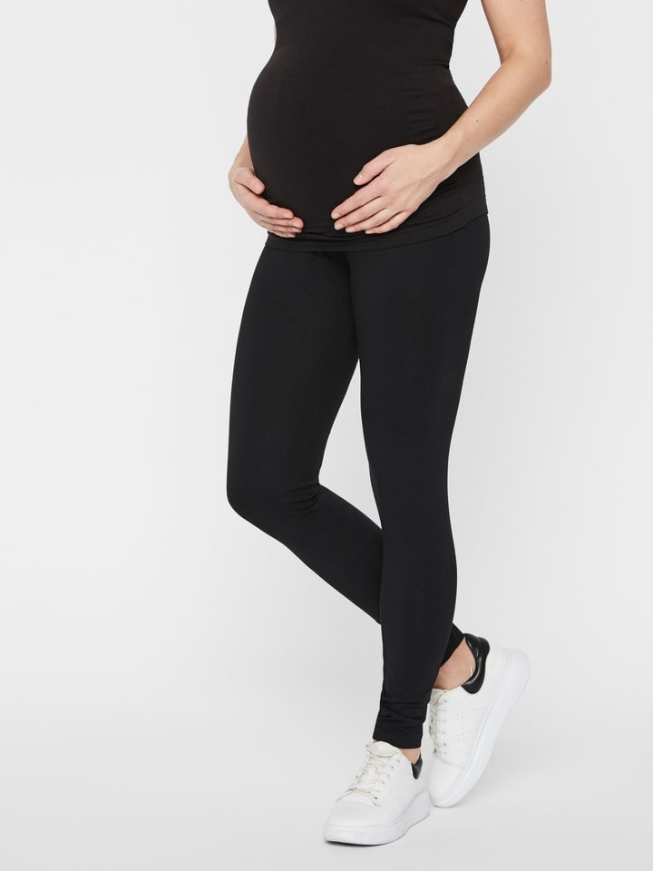 mama licious 2er Umstands Leggings Bauch Yoga Hose für Schwangere in Schwarz günstig kaufen XS