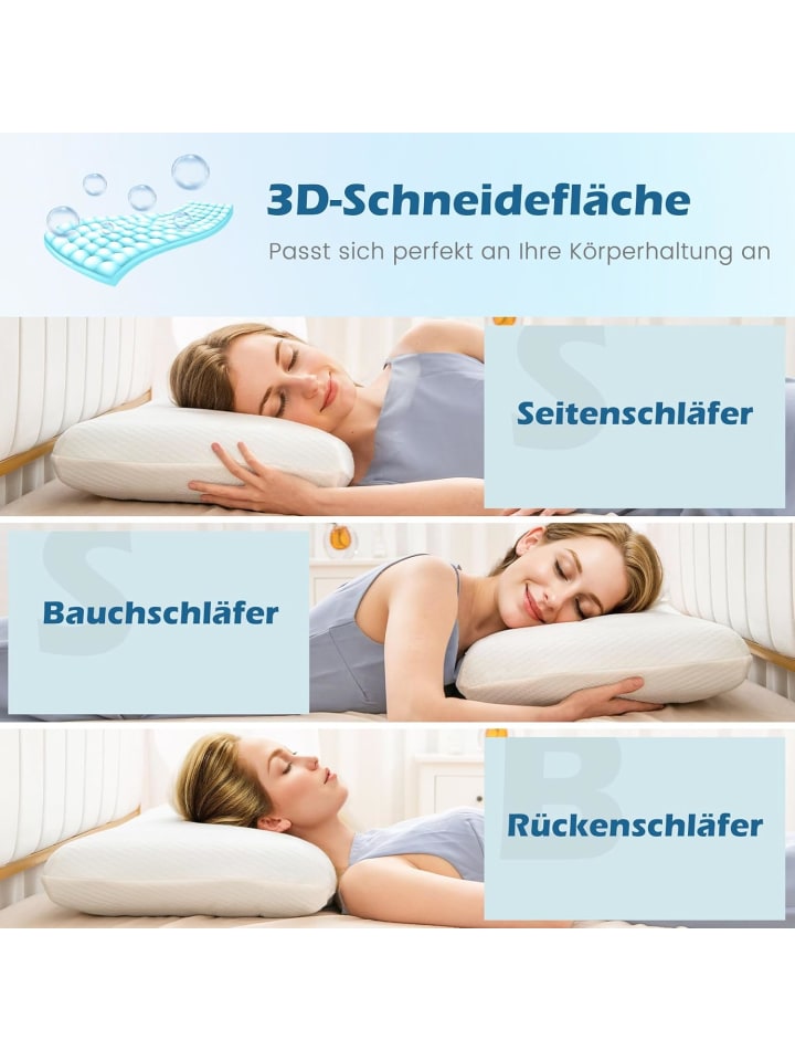 COSTWAY Kühlendes Kopfkissen 2er Set 40x60cm in Weiß günstig kaufen onesize