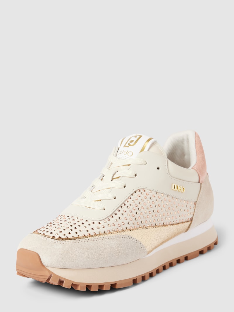 Sneaker mit Label-Applikation Modell 'WONDER' in beige