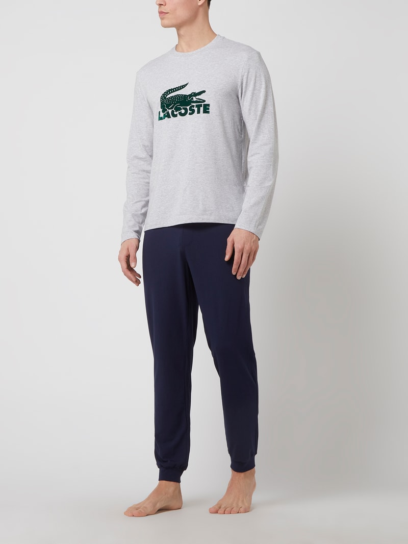 Pyjama mit Logo in mittelgrau