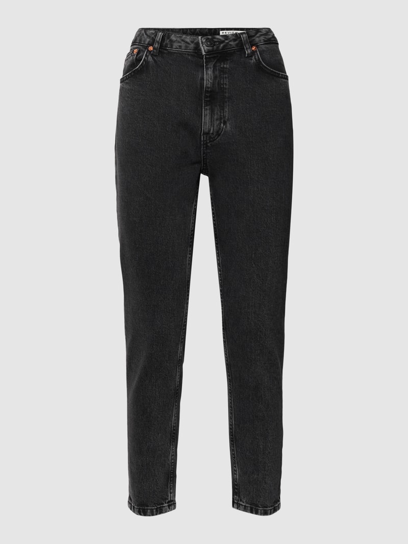 Skinny Fit Jeans mit High Waist in schwarz