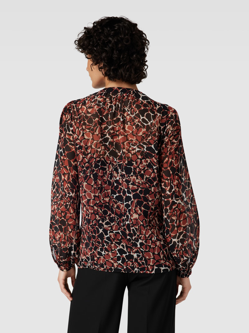 Blusenshirt mit Allover-Muster in mittelbraun