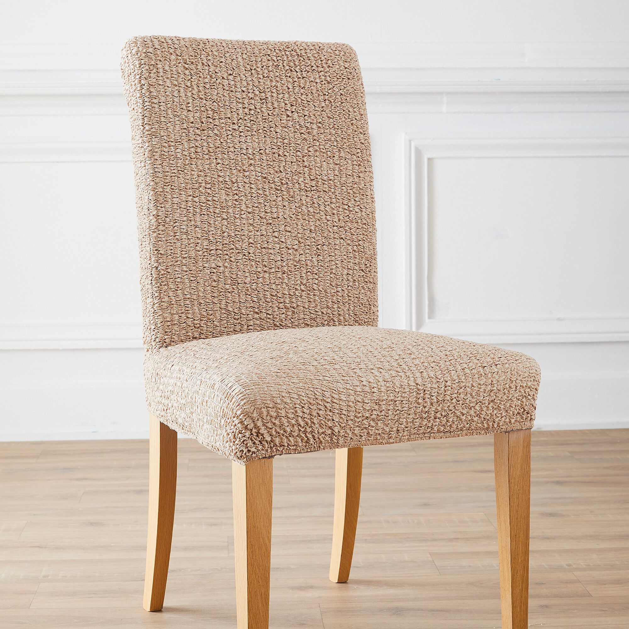 Housse microfibre bi-extensible gaufrée spéciale chaise