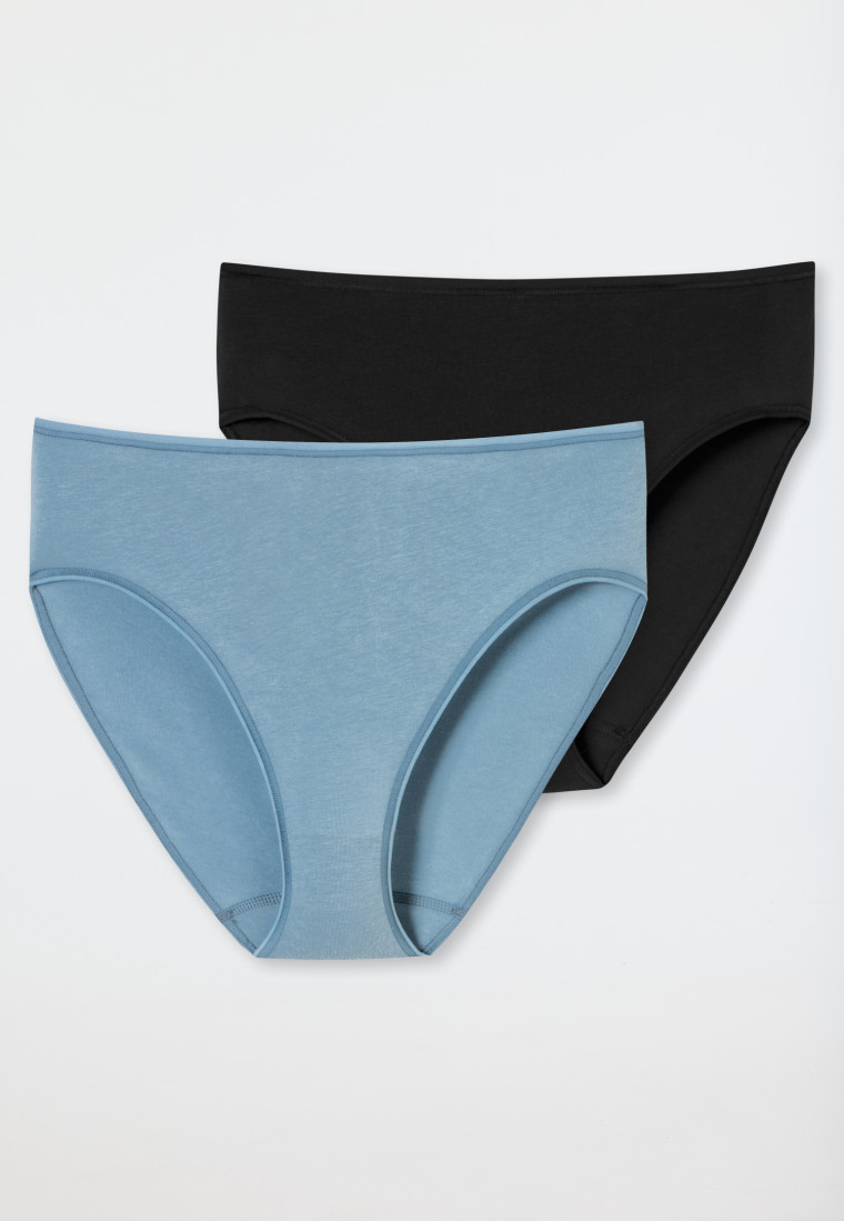 Slips 2er-Pack Organic Cotton schwarz/graublau - 95/5