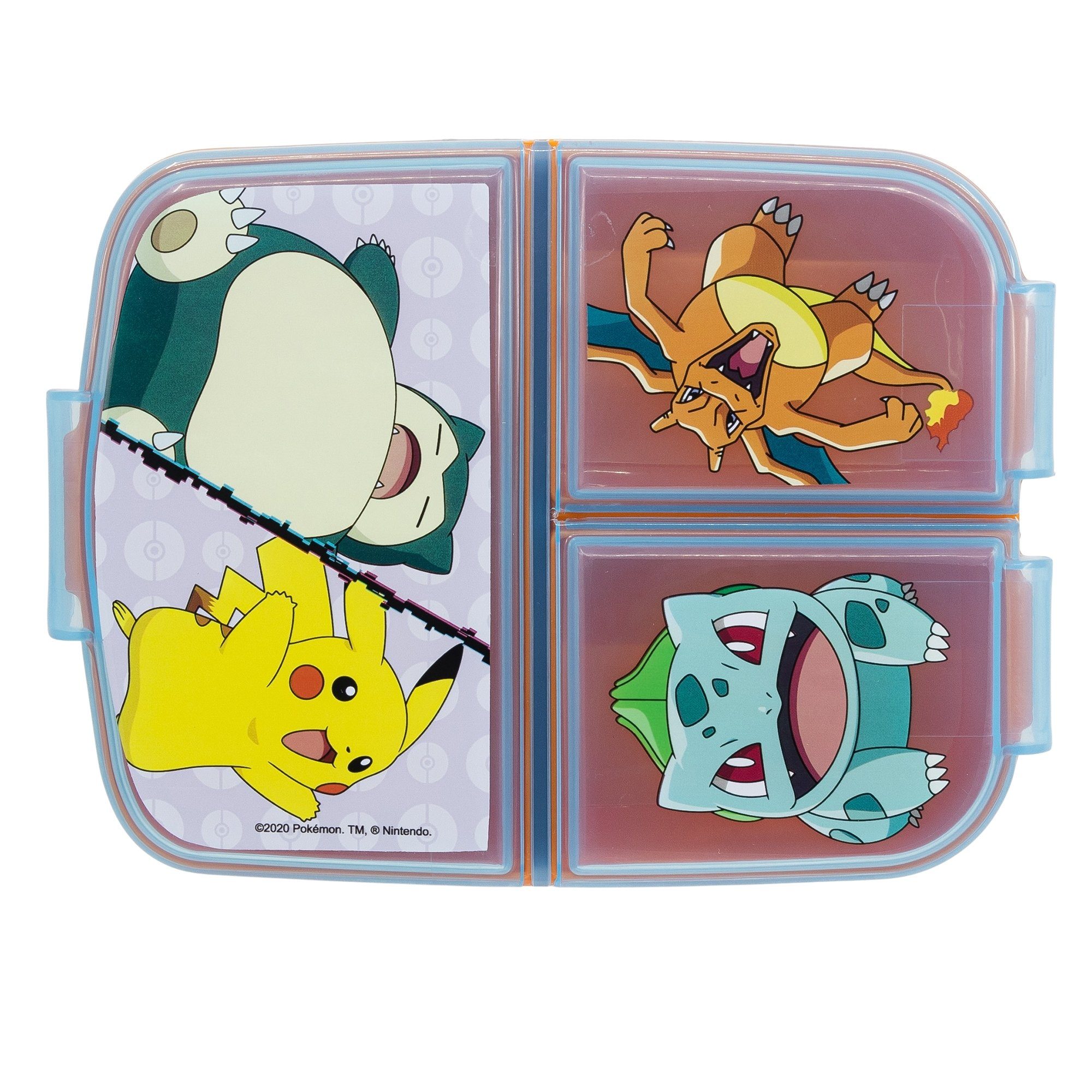 POKÉMON Lunchbox Pokemon Pikachu Kinder 2 tlg. Set 3 Kammern Brotdose, XL Alu-Flasche 530 ml