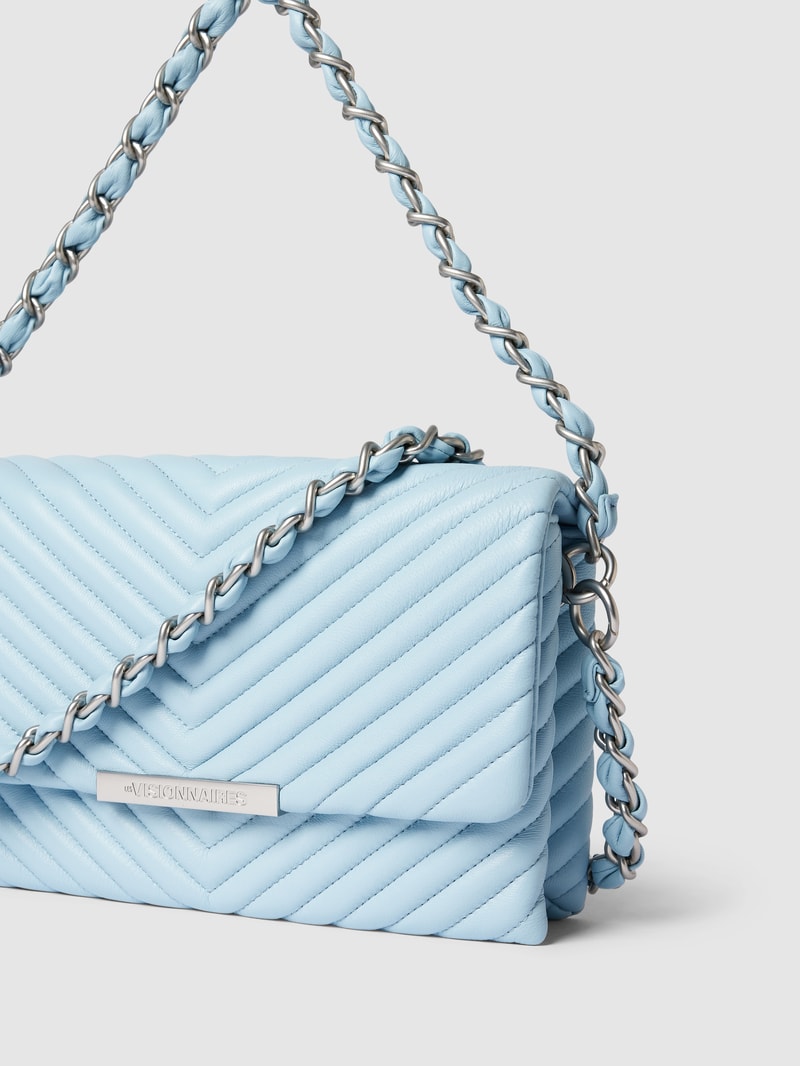 Umhängetasche mit Label-Detail Modell 'IRIS' in hellblau