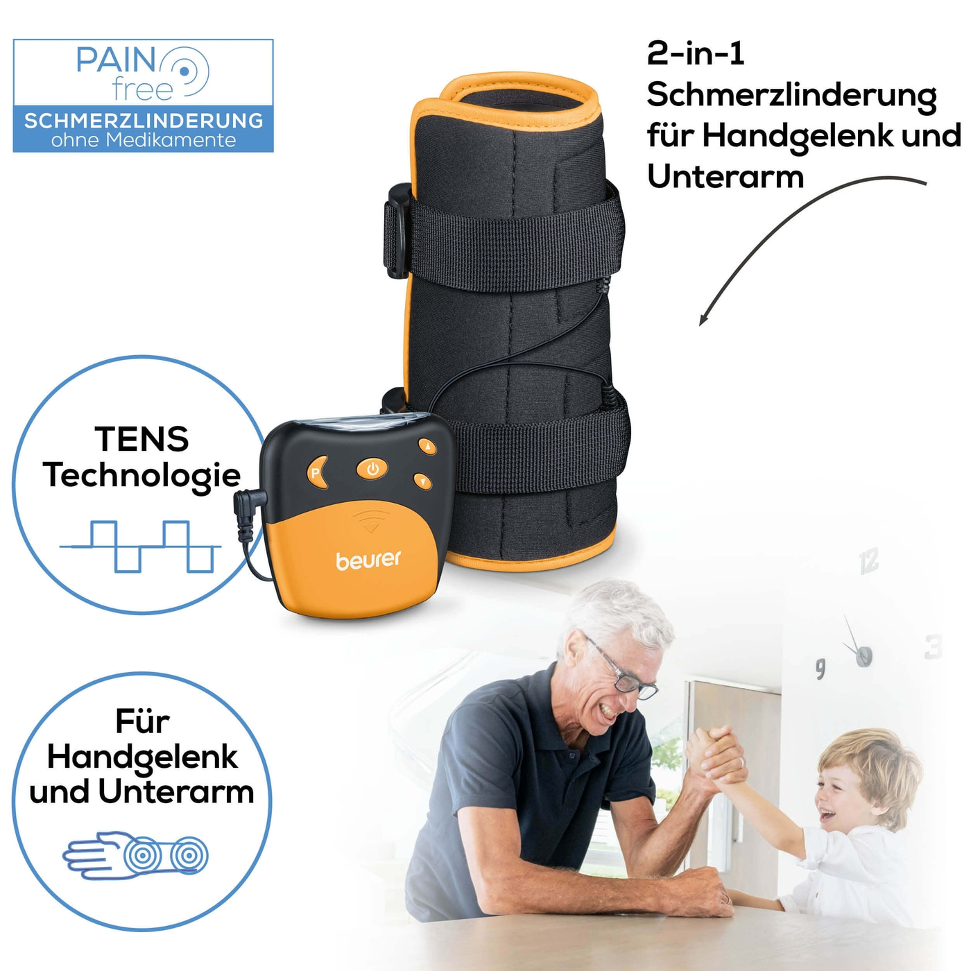Beurer Handgelenk / Unterarm TENS EM 28-TENS-Gerät zur Schmerztherapie & Regeneration für Handgelenk/Unterarm