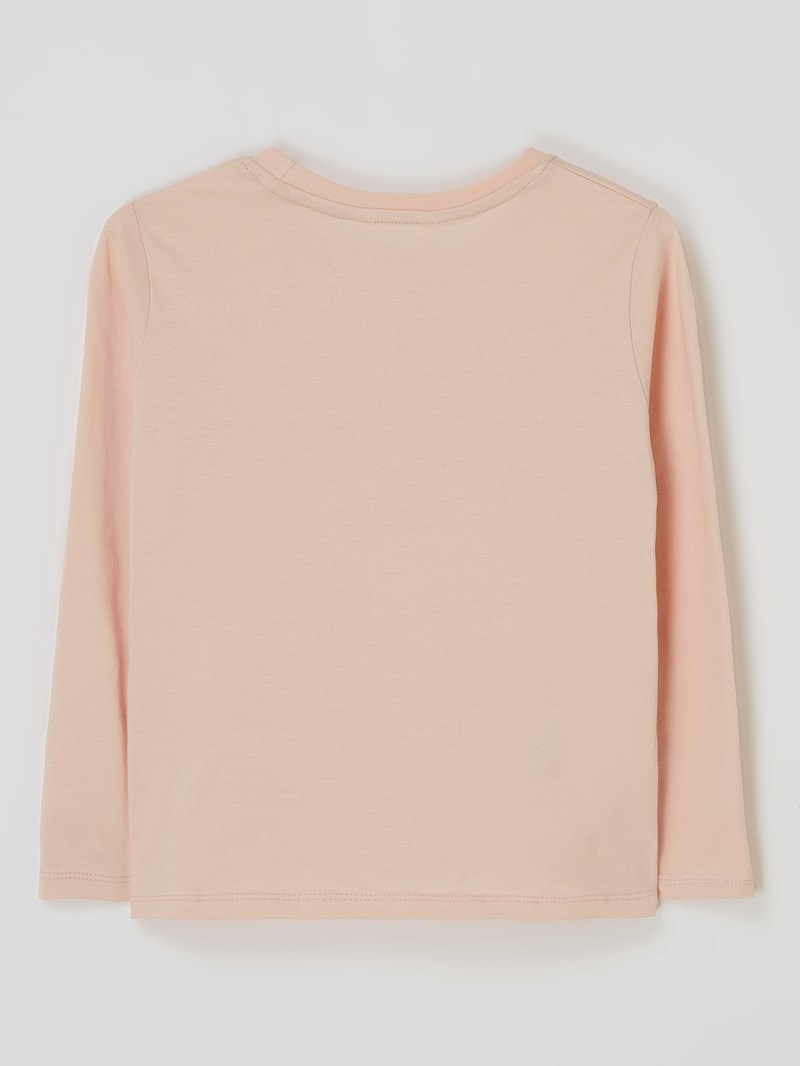 Longsleeve mit Message Modell 'Book' in hellrosa