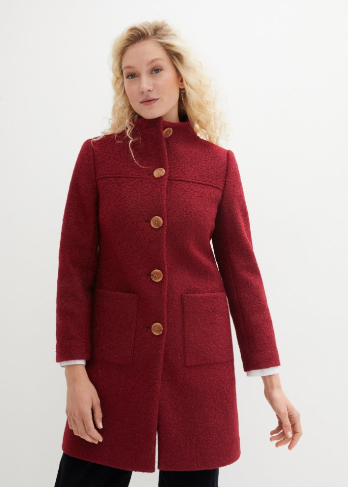 Boucle-Mantel mit Taschen