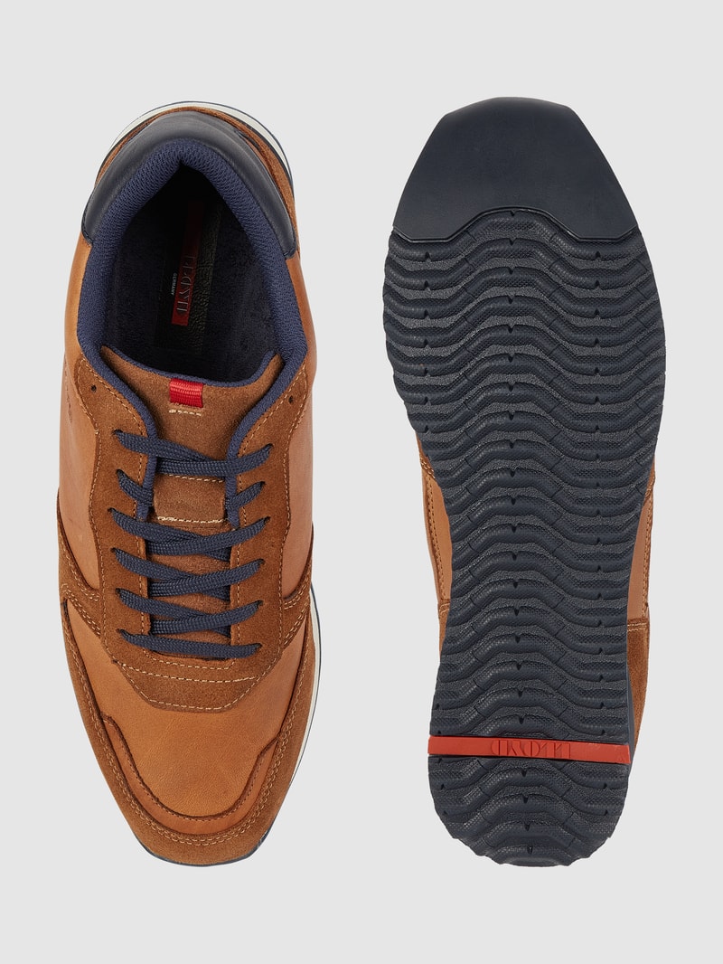 Sneaker aus Leder Modell 'Edmond' in cognac