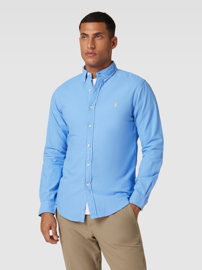 Slim Fit Freizeithemd mit Button-Down-Kragen in hellblau